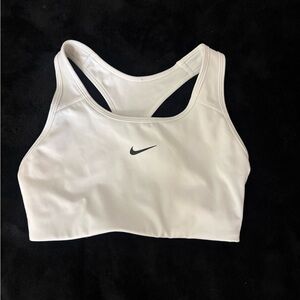 Nike White Sports Bra Racerback Moisture-Wicking